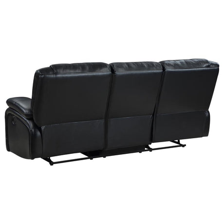 Camila Upholstered Motion Reclining Sofa Black - 610244
