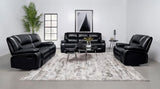 Camila Upholstered Motion Reclining Sofa Black - 610244
