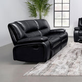 Camila Upholstered Motion Reclining Loveseat Black - 610245