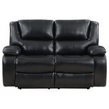 Camila Upholstered Motion Reclining Loveseat Black - 610245