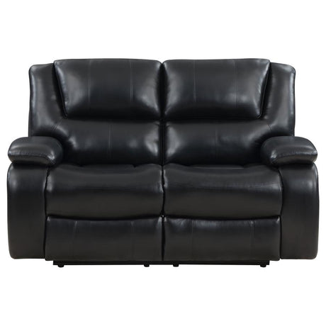 Camila Upholstered Motion Reclining Loveseat Black - 610245