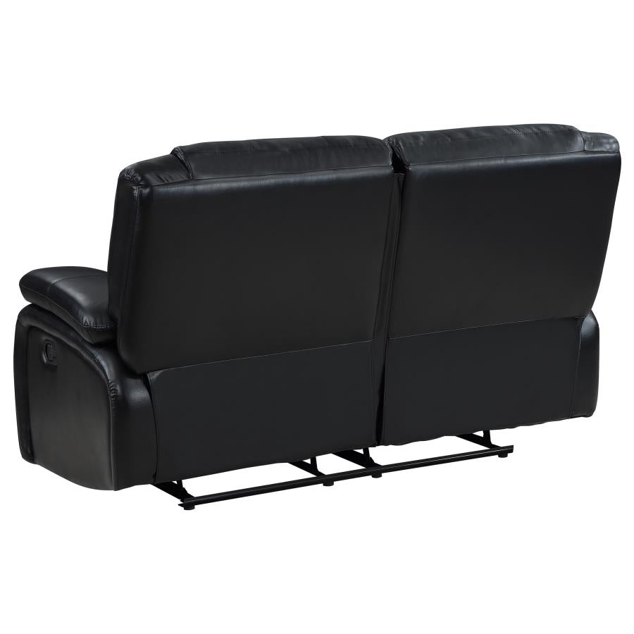 Camila Upholstered Motion Reclining Loveseat Black - 610245