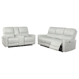 Greenfield 2-piece Power Reclining Sofa Set Dove Grey - 610261P-S2