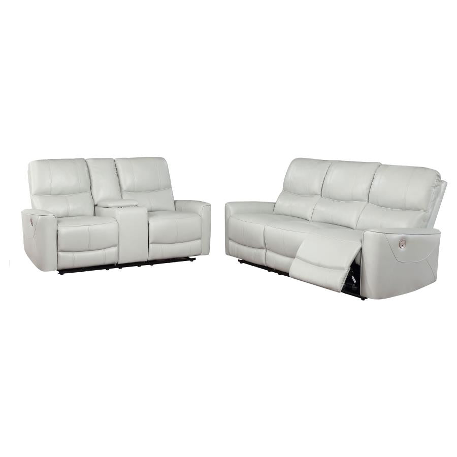 Greenfield 2-piece Power Reclining Sofa Set Dove Grey - 610261P-S2