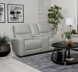 Greenfield Upholstered Power Reclining Loveseat Dove Grey - 610262P