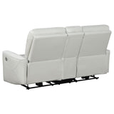 Greenfield Upholstered Power Reclining Loveseat Dove Grey - 610262P