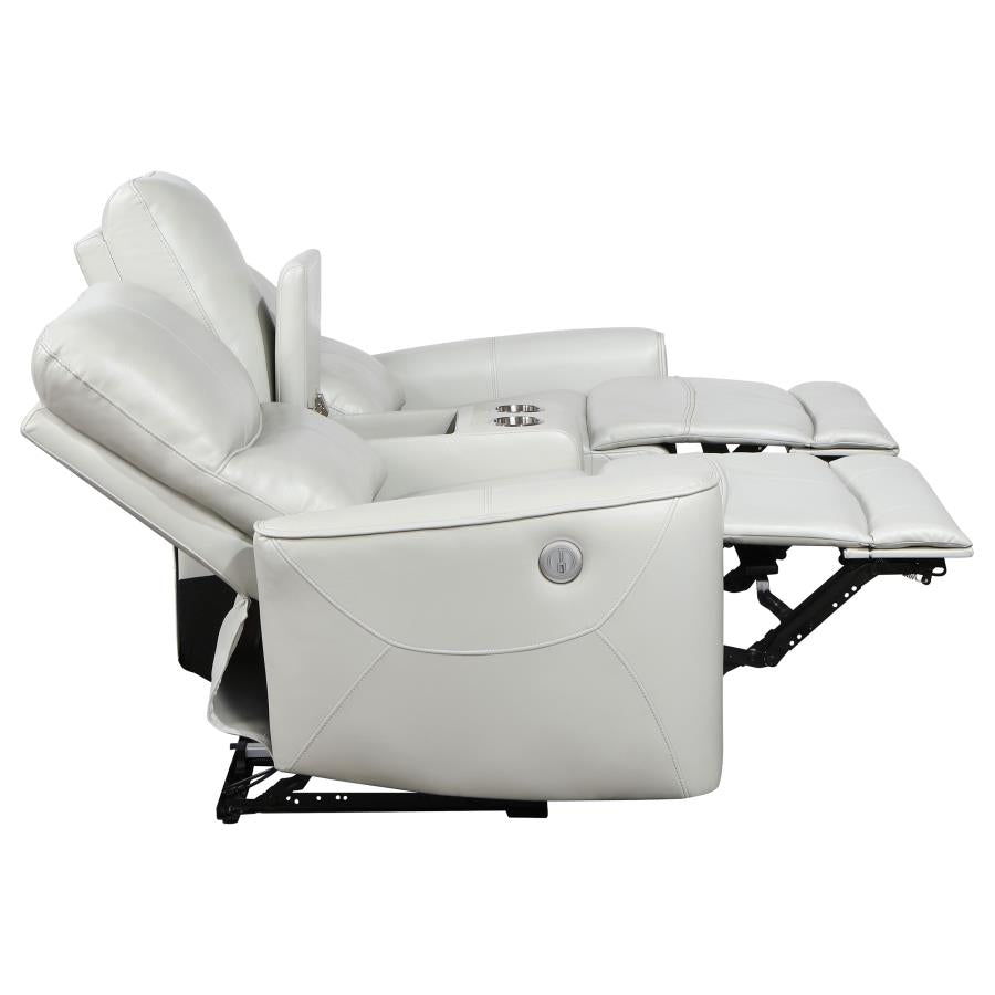 Greenfield Upholstered Power Reclining Loveseat Dove Grey - 610262P