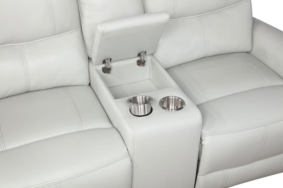 Greenfield Upholstered Power Reclining Loveseat Dove Grey - 610262P