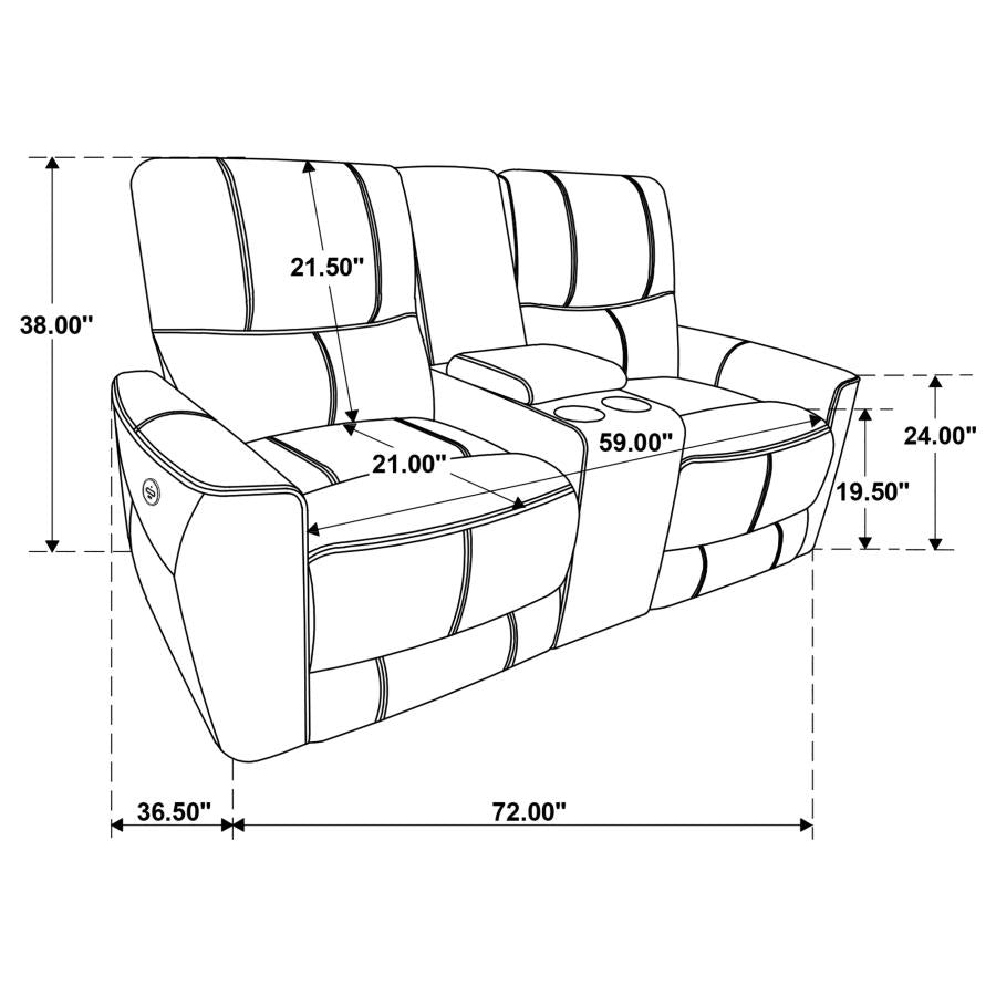 Greenfield Upholstered Power Reclining Loveseat Dove Grey - 610262P