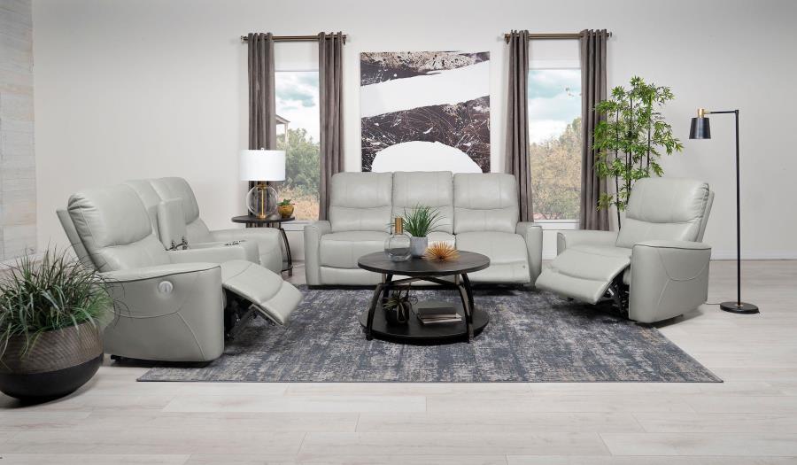 Greenfield Upholstered Power Reclining Loveseat Dove Grey - 610262P