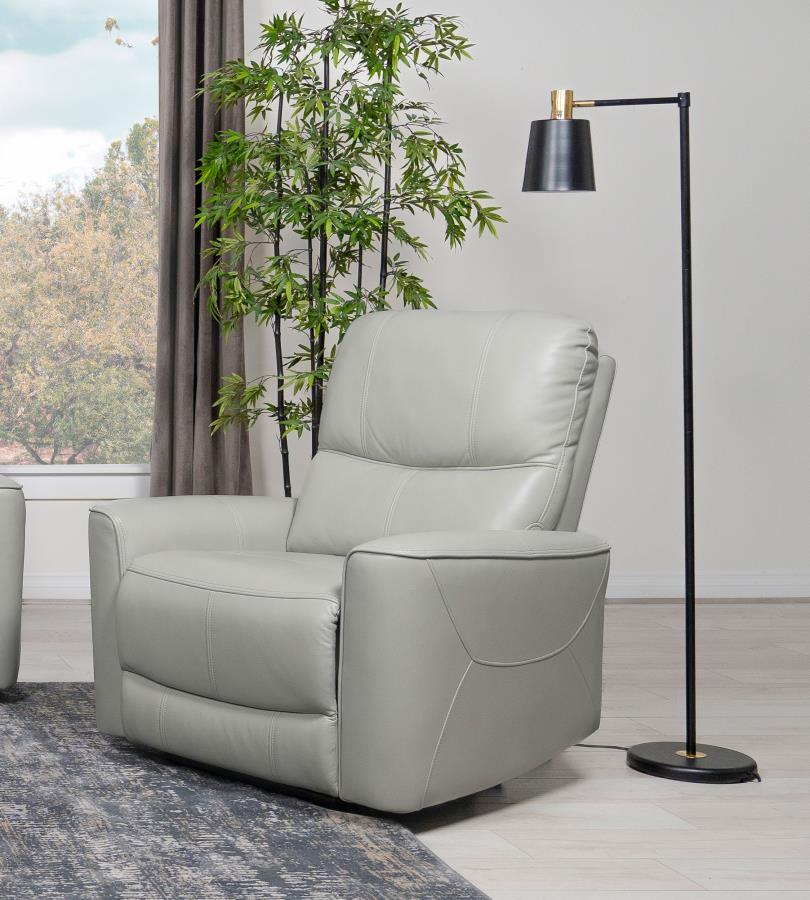 Greenfield Upholstered Power Recliner Chair Dove Grey - 610263P