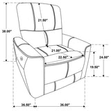 Greenfield Upholstered Power Recliner Chair Dove Grey - 610263P