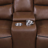 Greenfield 2-piece Power Reclining Sofa Set Saddle Brown - 610264P-S2