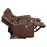Greenfield 3-piece Power Reclining Sofa Set Saddle Brown - 610264P-S3