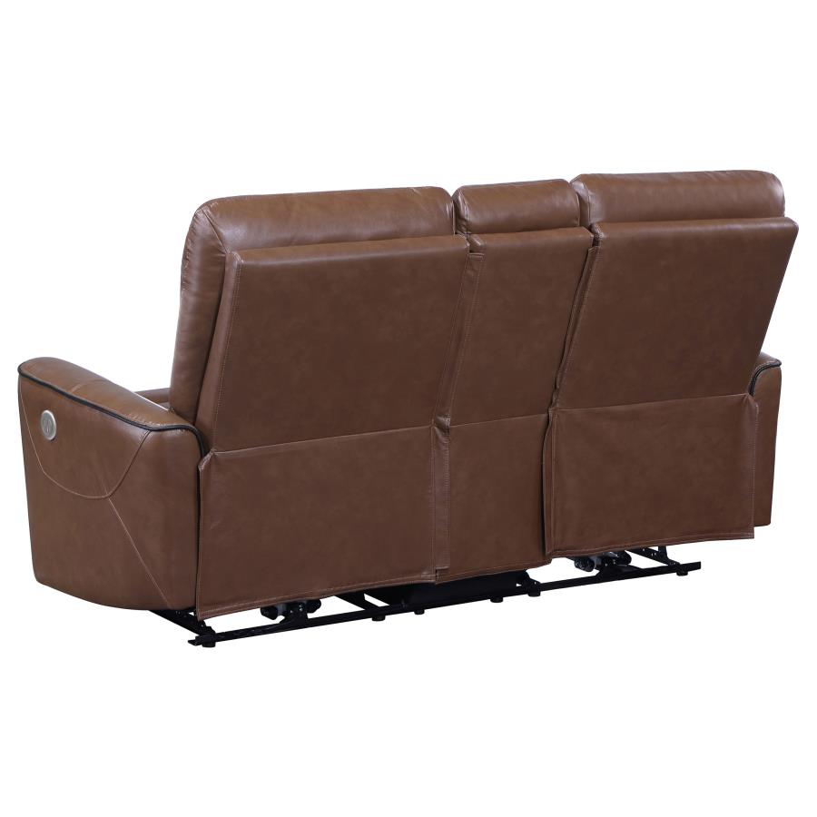 Greenfield 3-piece Power Reclining Sofa Set Saddle Brown - 610264P-S3