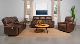 Greenfield Upholstered Power Recliner Chair Saddle Brown - 610266P