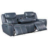 Sloane 2-piece Upholstered Reclining Sofa Set Blue - 610271-S2