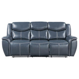 Sloane 2-piece Upholstered Reclining Sofa Set Blue - 610271-S2
