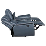 Sloane 2-piece Upholstered Reclining Sofa Set Blue - 610271-S2