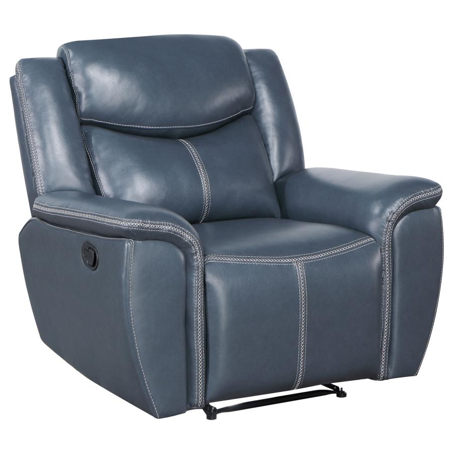 Sloane 3-piece Upholstered Reclining Sofa Set Blue - 610271-S3