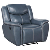Sloane 3-piece Upholstered Reclining Sofa Set Blue - 610271-S3