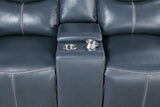 Sloane Upholstered Padded Arm Reclining Loveseat Blue - 610272