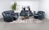 Sloane Upholstered Padded Arm Reclining Loveseat Blue - 610272