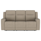 Brentwood 2-piece Upholstered Reclining Sofa Set Taupe - 610281-S2