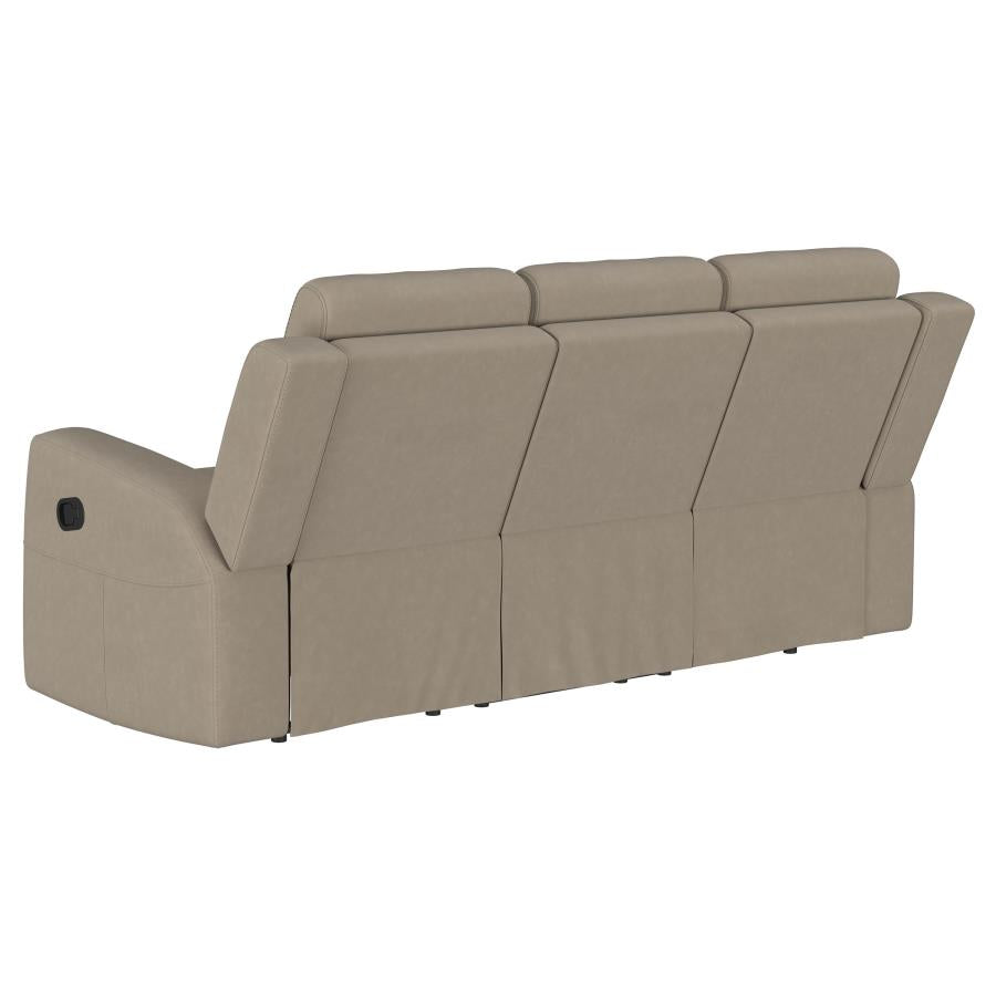 Brentwood 2-piece Upholstered Reclining Sofa Set Taupe - 610281-S2