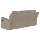 Brentwood 2-piece Upholstered Reclining Sofa Set Taupe - 610281-S2