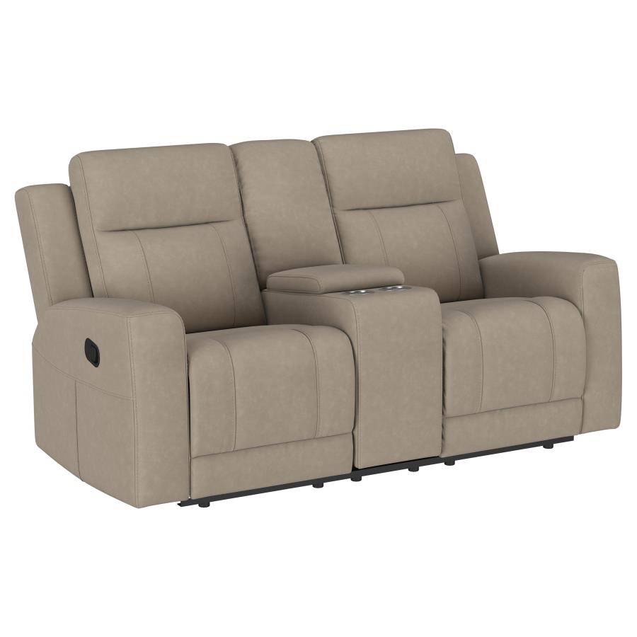 Brentwood 2-piece Upholstered Reclining Sofa Set Taupe - 610281-S2