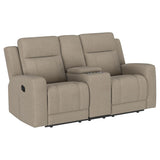 Brentwood 2-piece Upholstered Reclining Sofa Set Taupe - 610281-S2