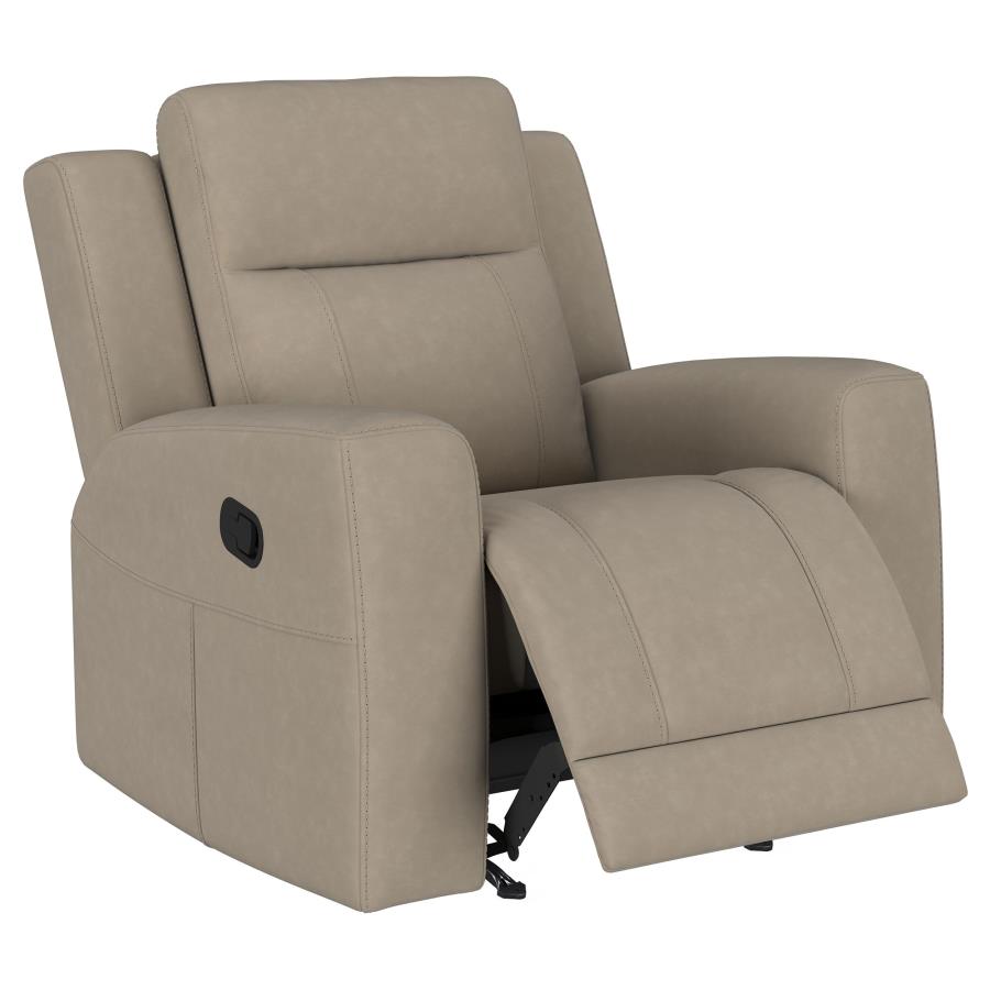Brentwood 3-piece Upholstered Reclining Sofa Set Taupe - 610281-S3