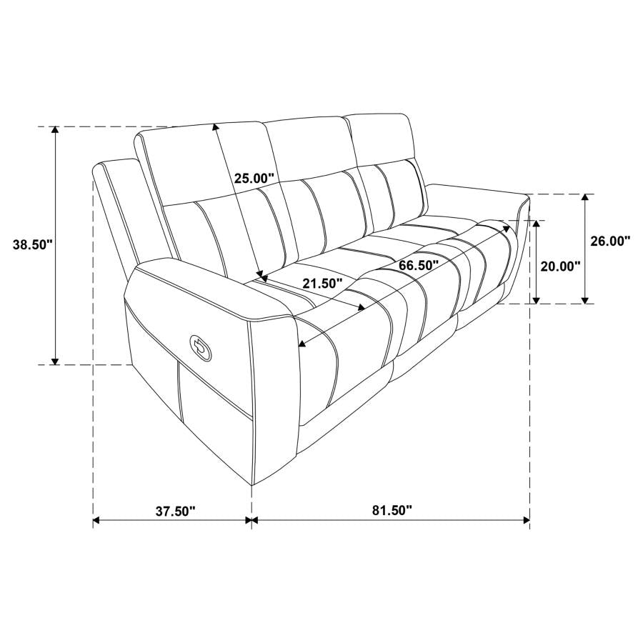Brentwood 3-piece Upholstered Reclining Sofa Set Taupe - 610281-S3