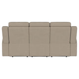Brentwood Upholstered Motion Reclining Sofa Taupe - 610281