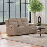 Brentwood Upholstered Motion Reclining Loveseat Taupe - 610282