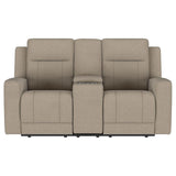 Brentwood Upholstered Motion Reclining Loveseat Taupe - 610282