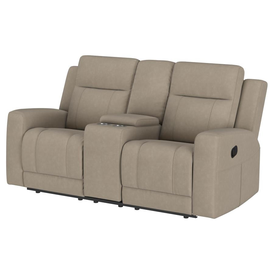 Brentwood Upholstered Motion Reclining Loveseat Taupe - 610282
