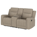 Brentwood Upholstered Motion Reclining Loveseat Taupe - 610282