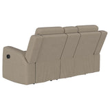 Brentwood Upholstered Motion Reclining Loveseat Taupe - 610282