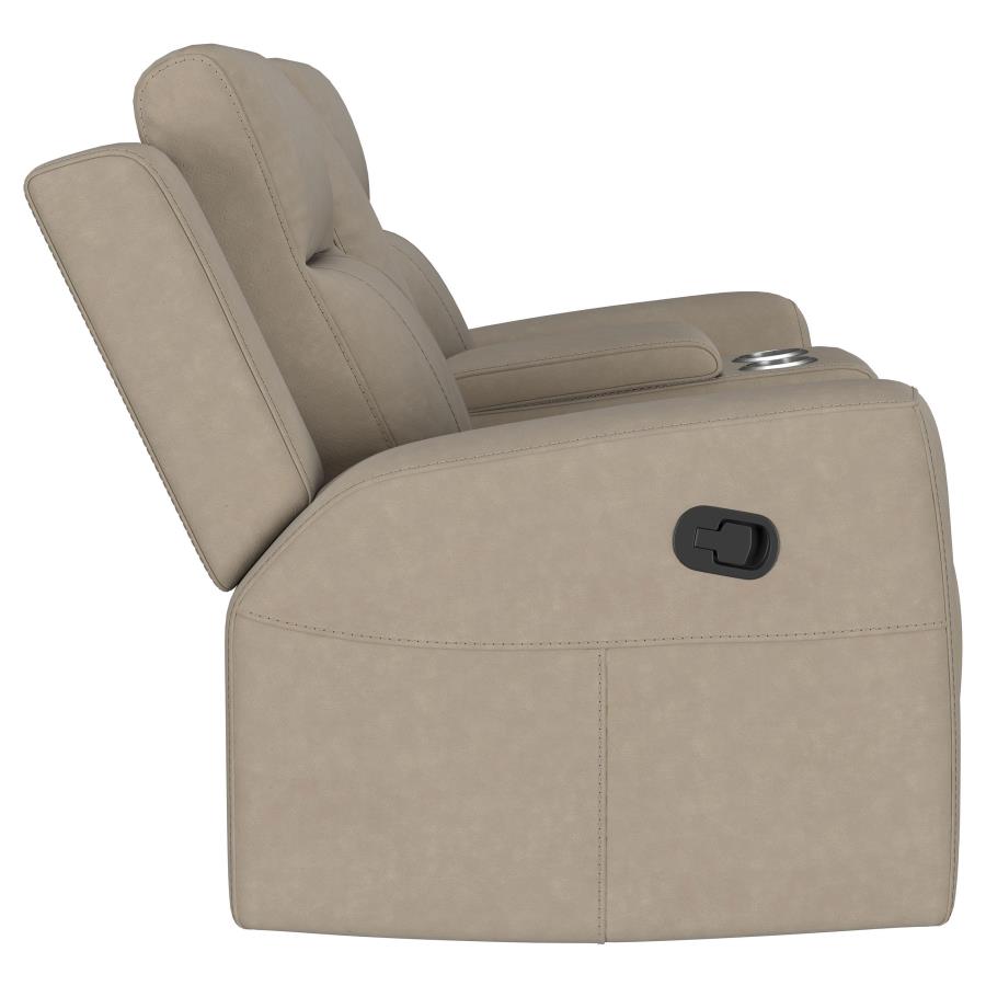 Brentwood Upholstered Motion Reclining Loveseat Taupe - 610282