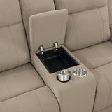 Brentwood Upholstered Motion Reclining Loveseat Taupe - 610282