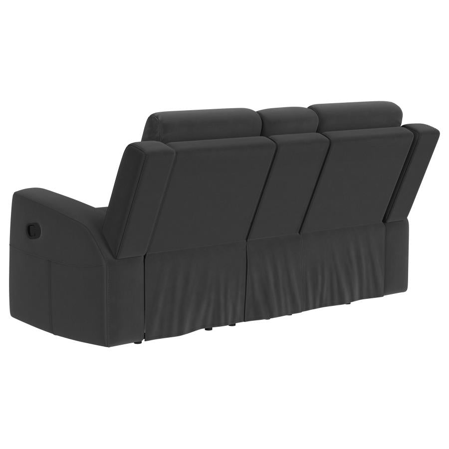 Brentwood 2-piece Upholstered Reclining Sofa Set Charcoal - 610284-S2
