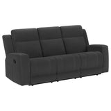 Brentwood 3-piece Upholstered Reclining Sofa Set Charcoal - 610284-S3