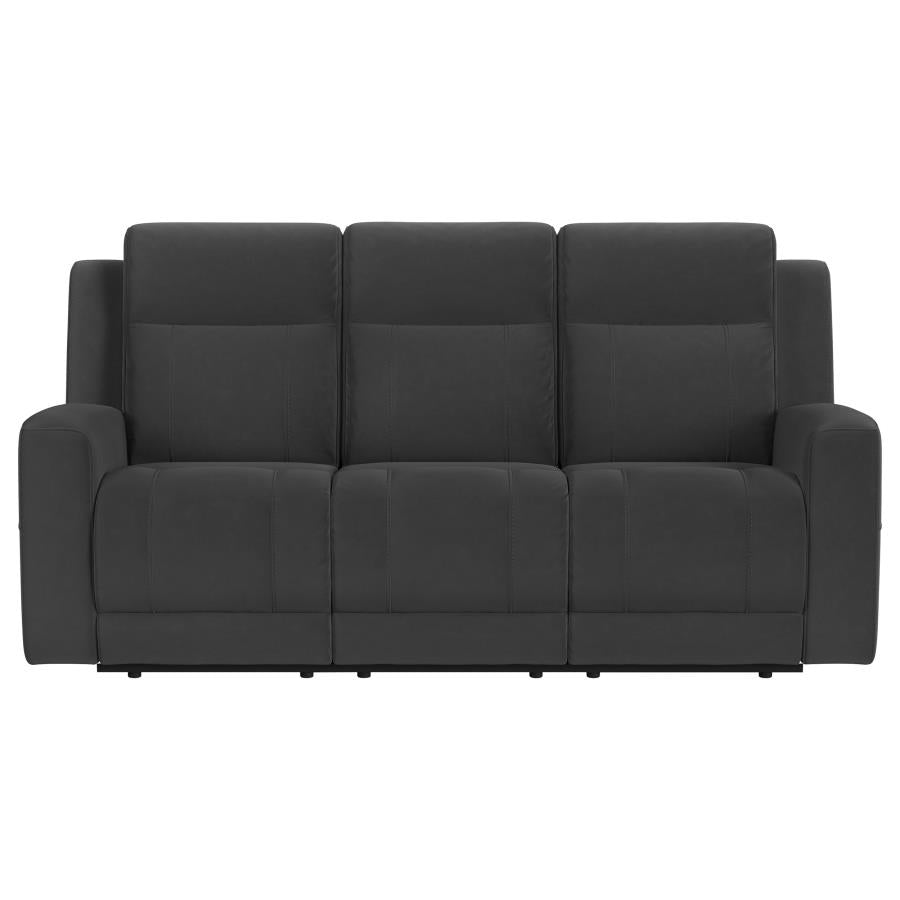Brentwood 3-piece Upholstered Reclining Sofa Set Charcoal - 610284-S3