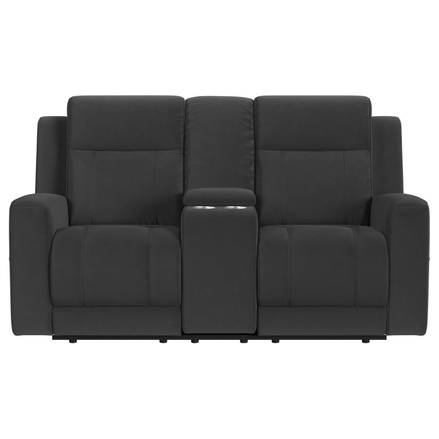 Brentwood 3-piece Upholstered Reclining Sofa Set Charcoal - 610284-S3