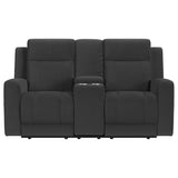 Brentwood 3-piece Upholstered Reclining Sofa Set Charcoal - 610284-S3