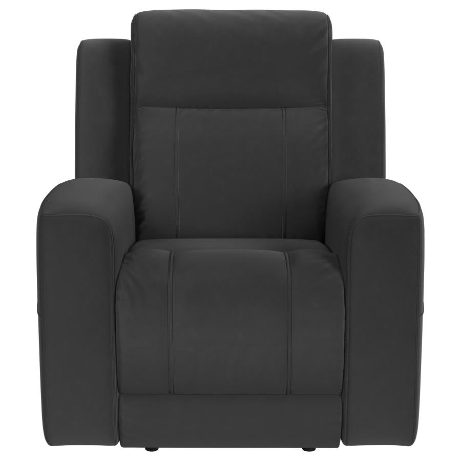 Brentwood 3-piece Upholstered Reclining Sofa Set Charcoal - 610284-S3