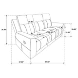Brentwood 3-piece Upholstered Reclining Sofa Set Charcoal - 610284-S3