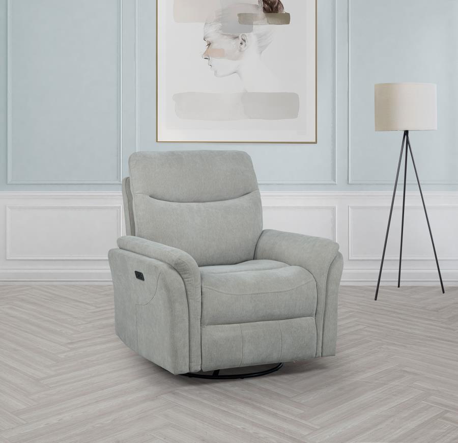 Adler Upholstered Power Swivel Glider Recliner Ivory - 610423P